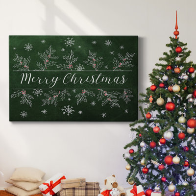 Xmas柄　 Gallery Holly & the Joy The Holiday Aisle® Merry Christmas Holly-Gallery Wrapped Canvas